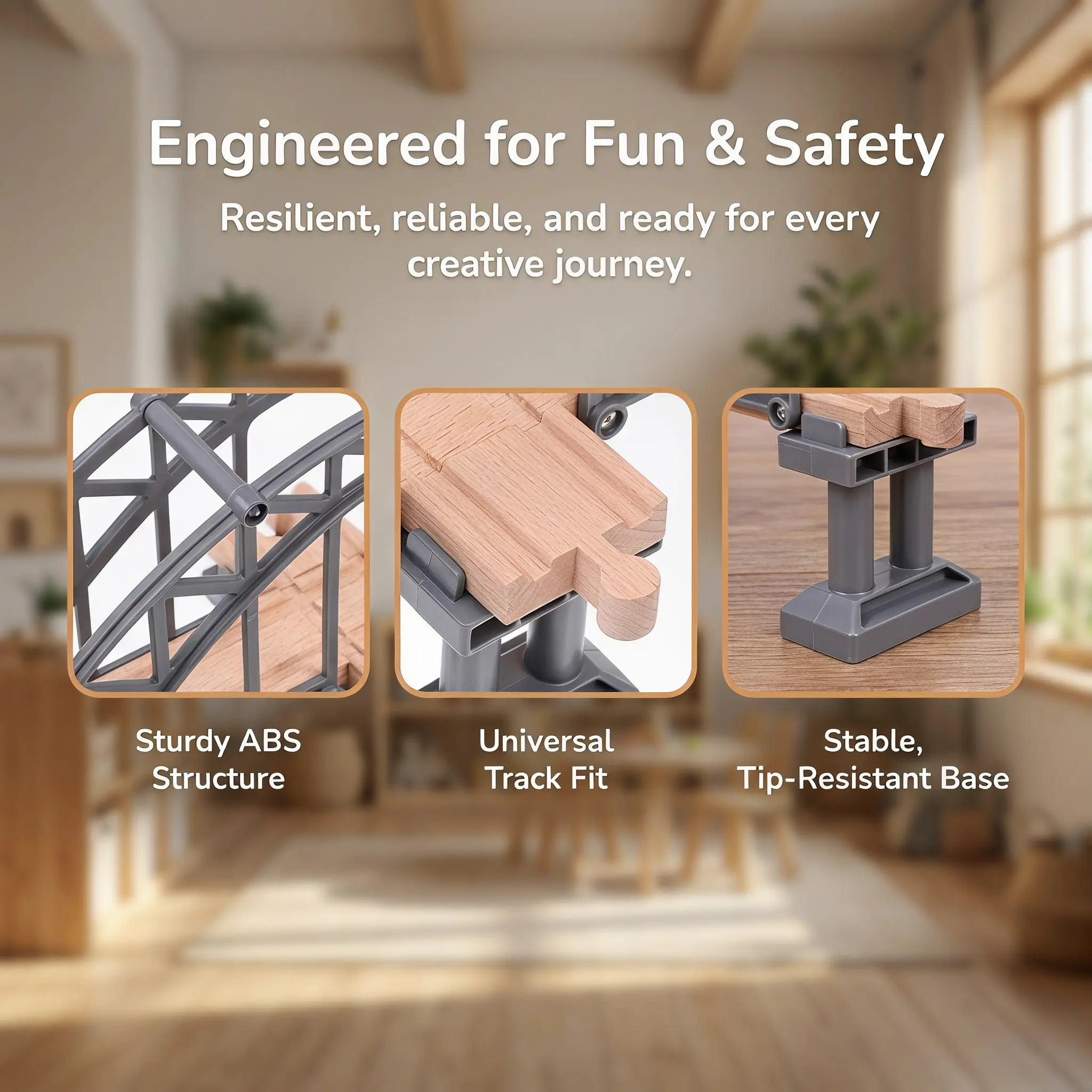 1Pcs Train Track Bridge Accessory Wooden Plastic Bridge for Kids Creative Play Layout Educational Train Scene Layout Prop