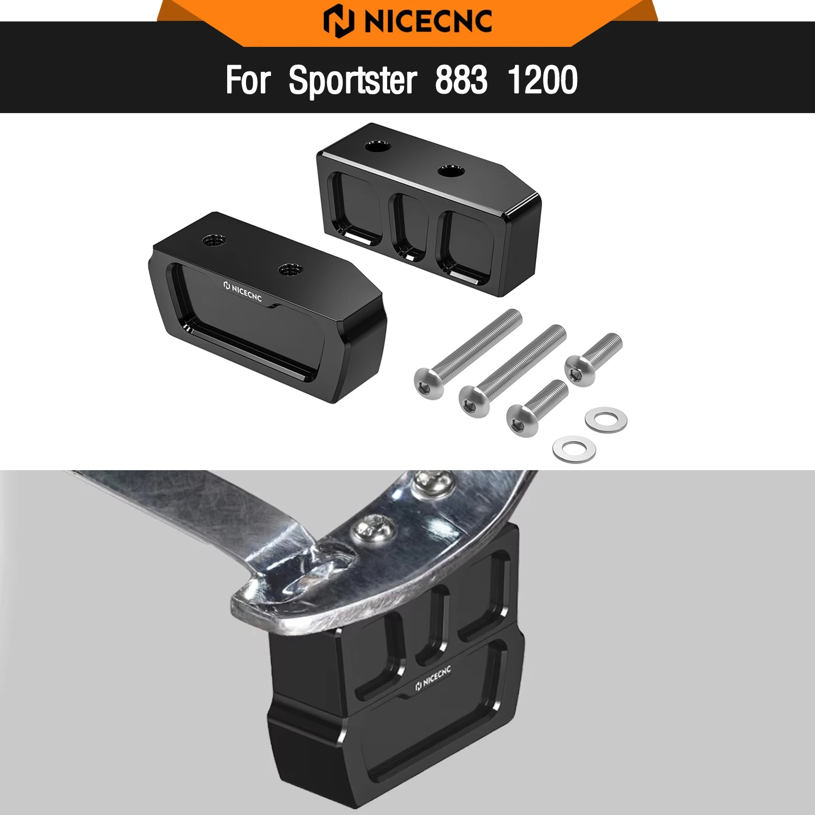 

For Harley Sportster 883 Super Low XL883L 2011-2019 Kickstand Lift Block Riser 1"/ 2" Sportster 1200 XL1200C XL1200NS XL883N
