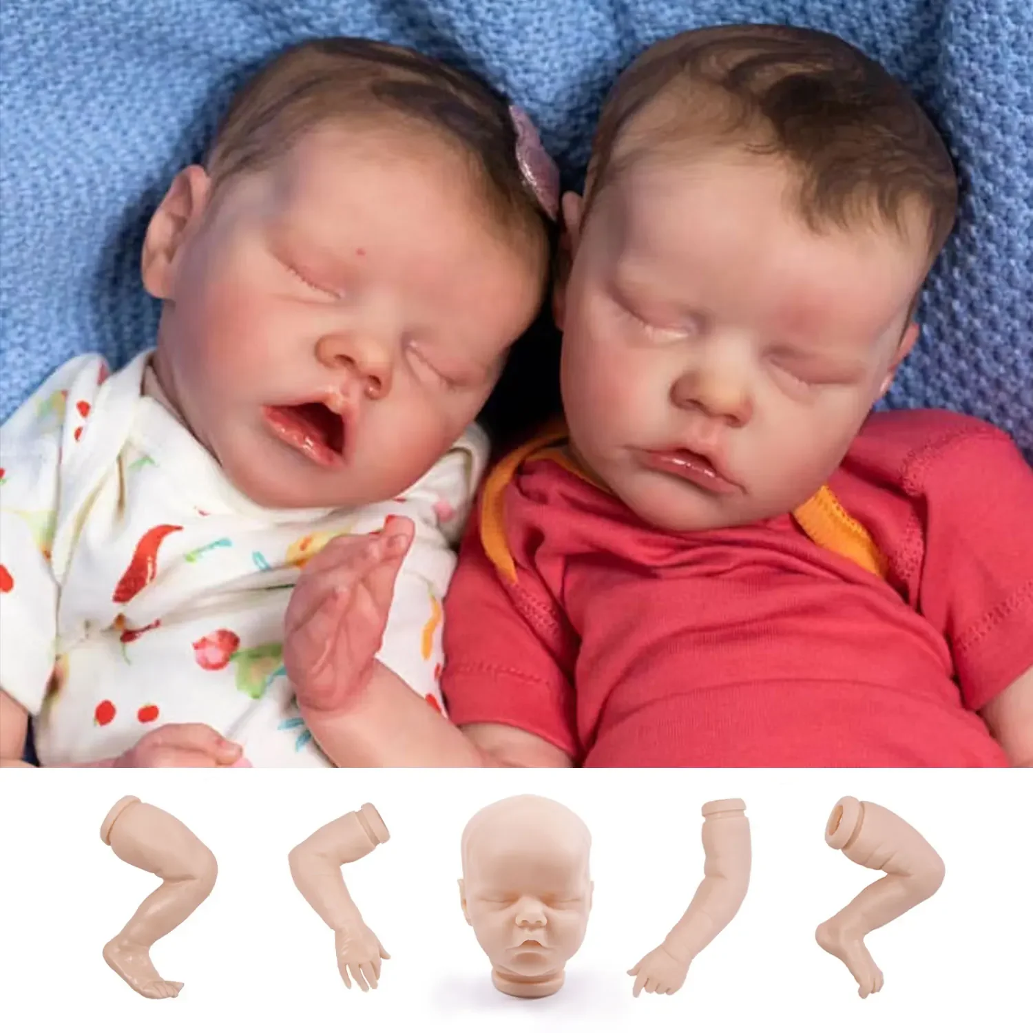 SINO-BB Twin-AB 46 cm/18.11 inch new vinyl blank reborn doll baby unpainted kit/Give 2 gifts