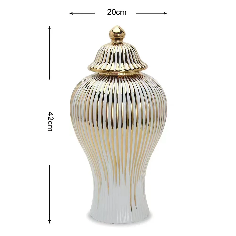 European-style ceramic plating gold stripe luxury crafts club table porch decorations