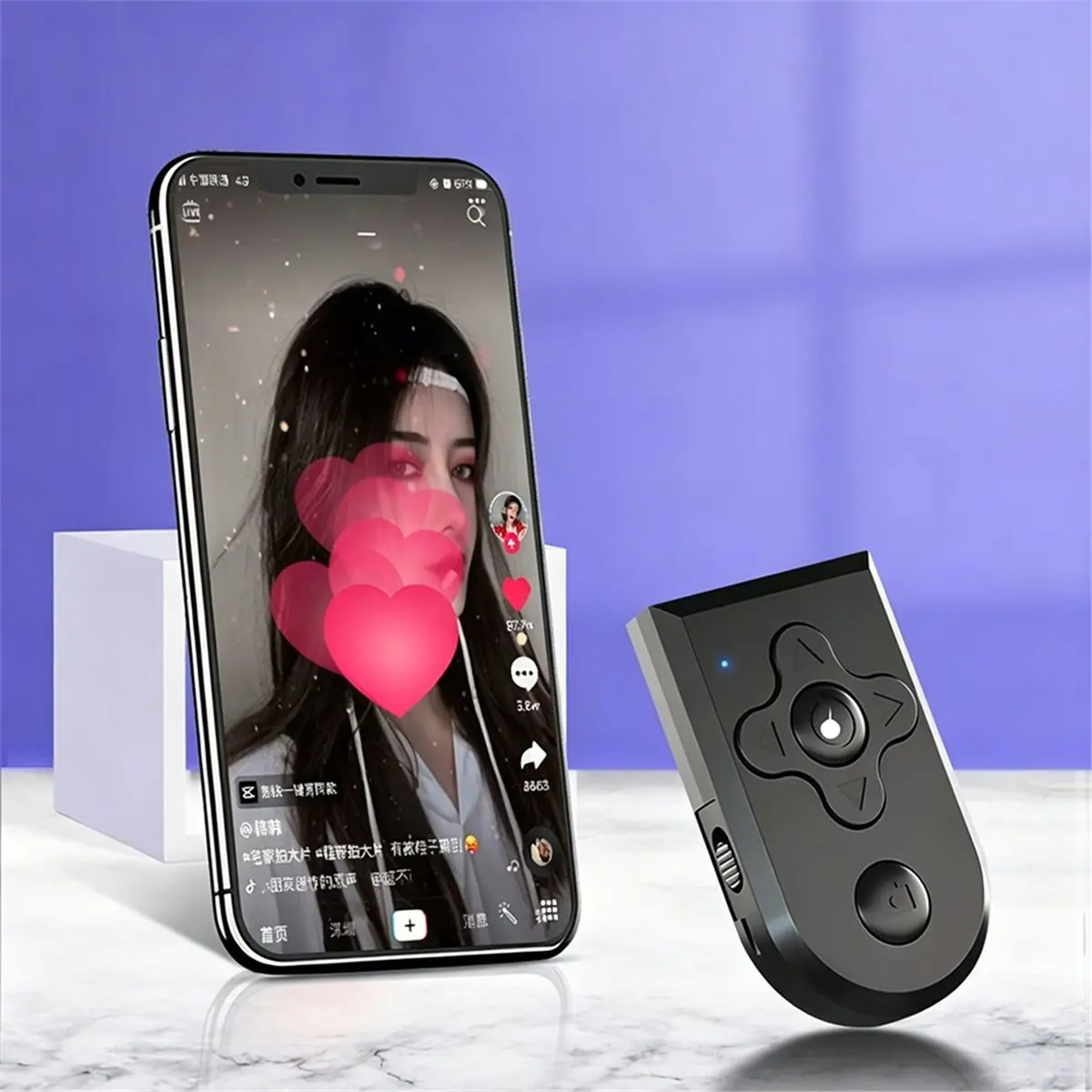 DT75BG Bluetooth Wireless Selfie Remote Shutter, Universal Camera Controller for IOS & Android Phones