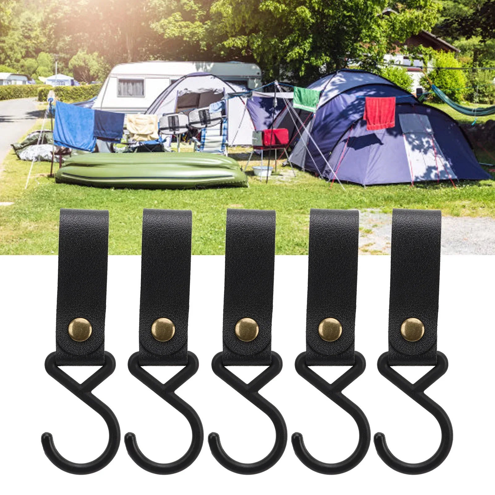 

15pcs Leather S Hooks High Strength Multifunctional Portable Tent Clothesline Picnic Storage Rack S Hangers For Outdoor Camping