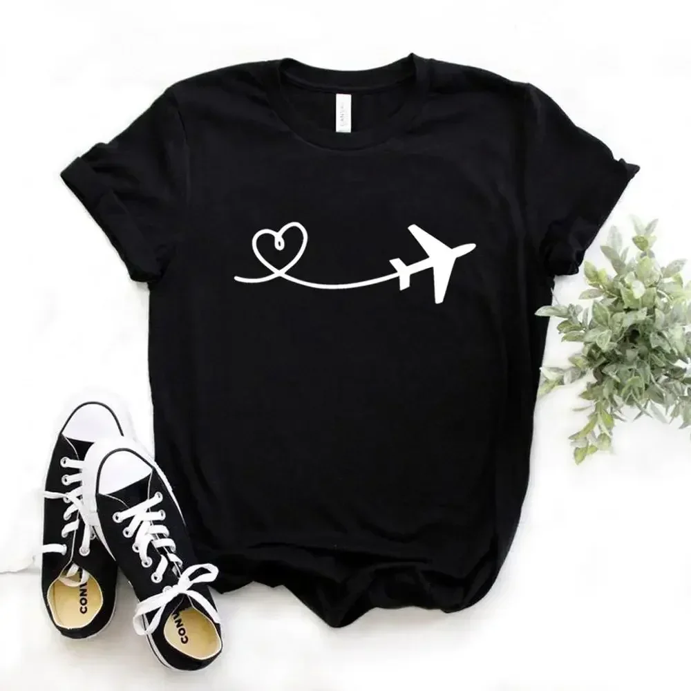 Airplane Traveler wanderlust Print Women tshirt  Casual Funny t shirt Gift Lady Yong Girl Top Tee 6 Color P805