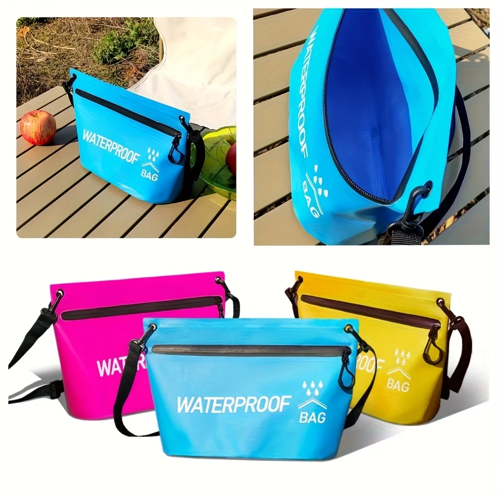 5L Waterproof Dry Bag Wash Tote, Durable Zipper Float Bag for Swimming Kayaking Rafting River Hiking Travel Outdoor Sports