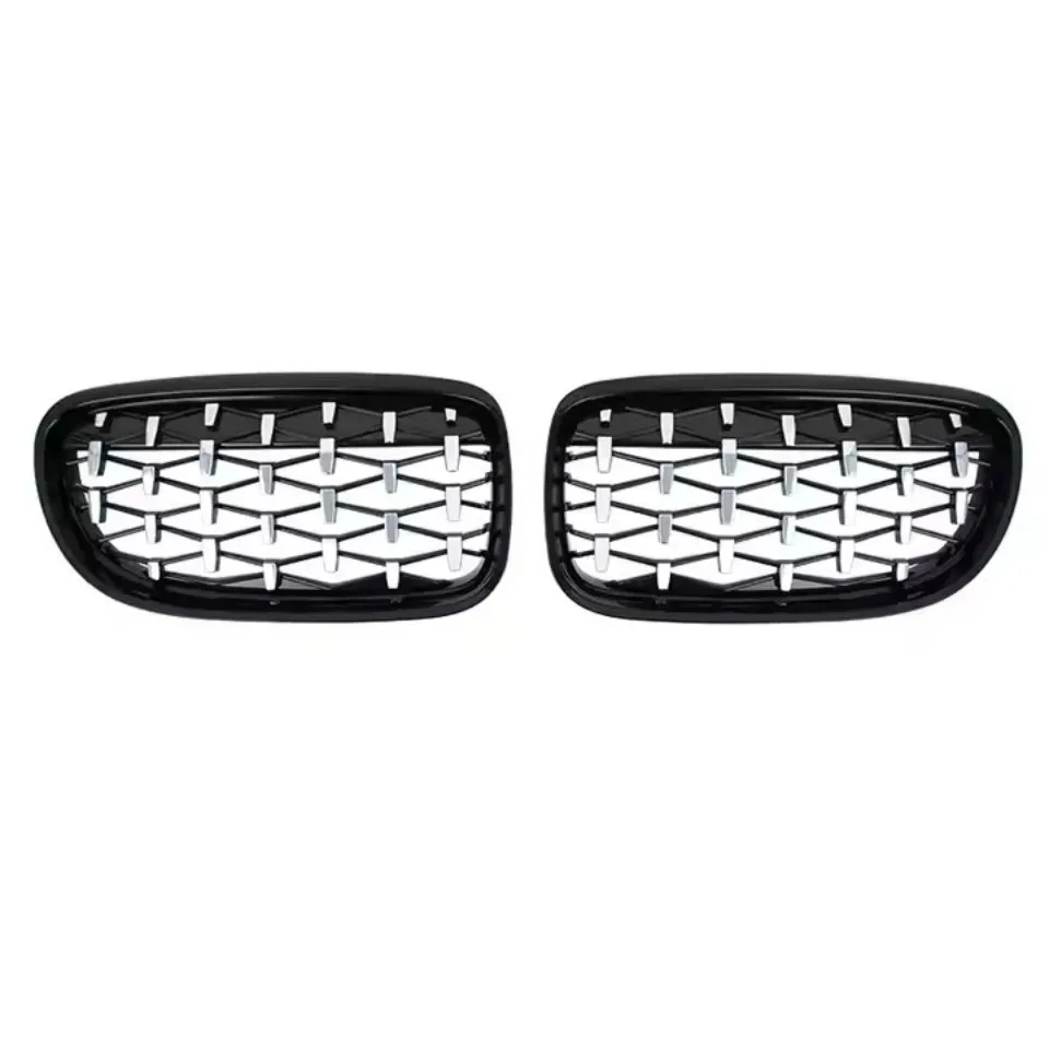 

For BMW 3-Series E90 2009-2012 Glossy Black Diamonds Style Upper Grilles Single Line Exterior Body Kit Part