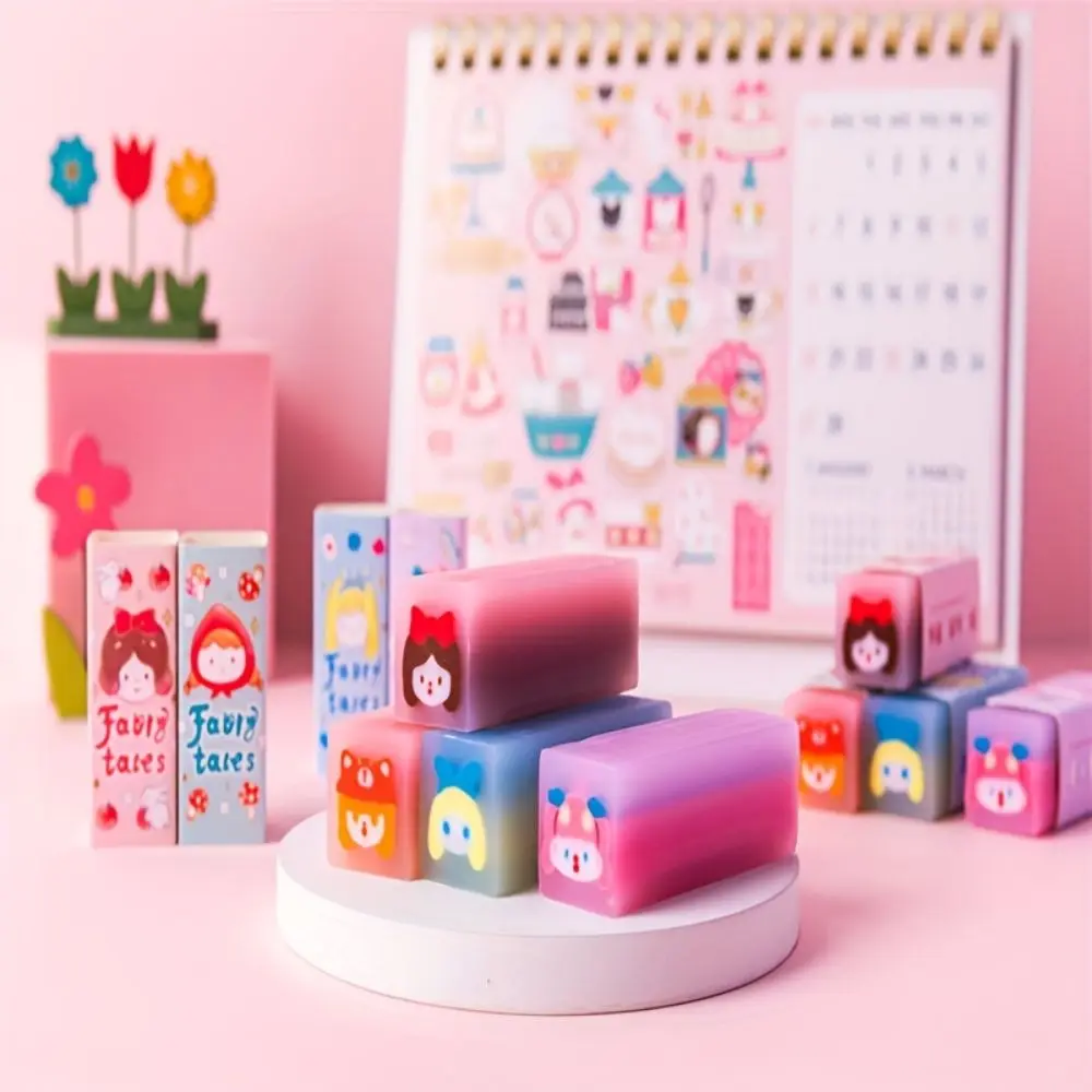 Iigen 4pcs Erasers Fairy Tale Dream Eraser School Cute Cartoon Jelly Eraser Students Clean Girl Eraser Classroom Prizes Gift