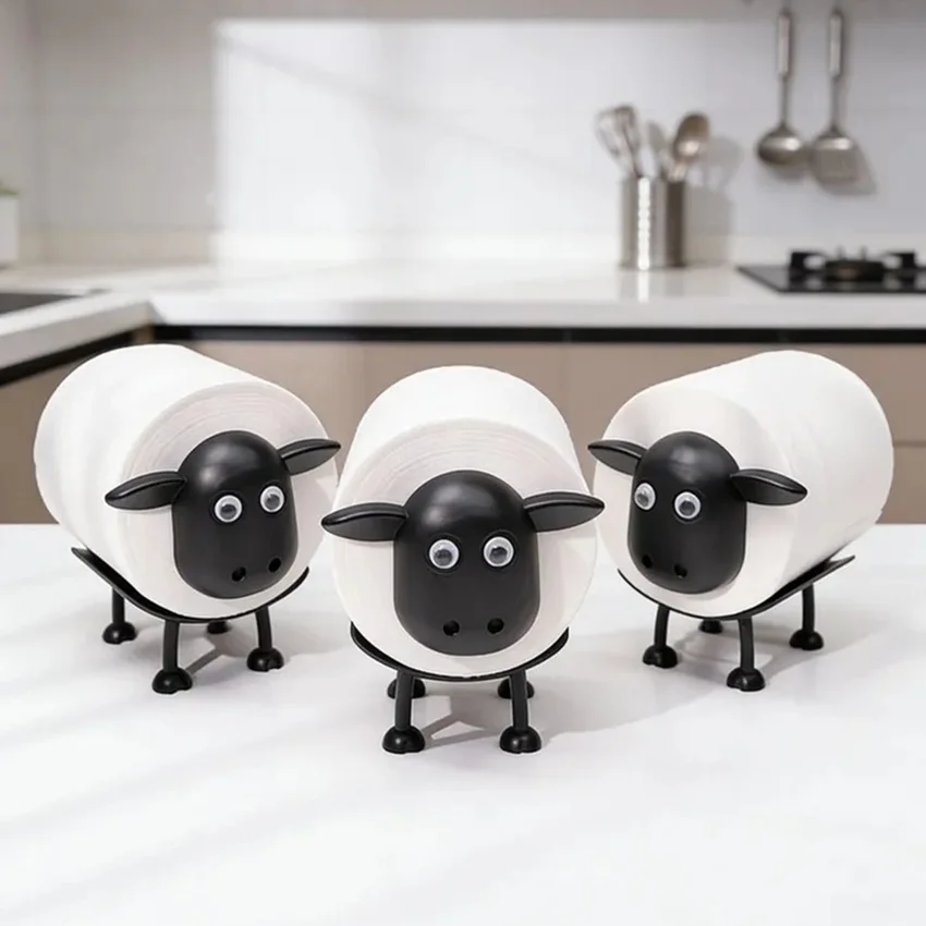 Portarrollos de Papel Higiénico - Soporte para Rollo de Baño y Accesorios - Portarrollos de Papel Higiénico Independiente - Diseño de Oveja Negra