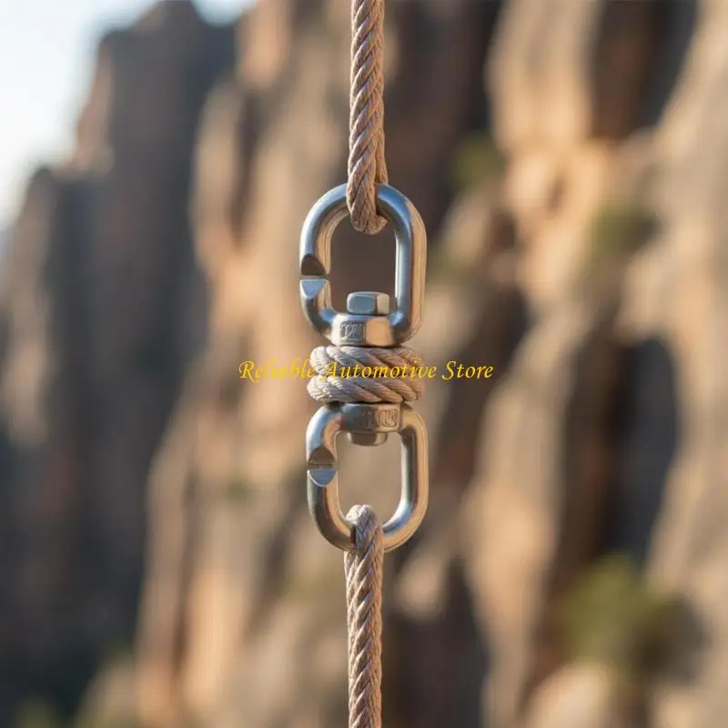 M68B Anti Twist Rope Link in Stainless Steel with 360 Degree Motion and Threaded Closure for Hanging Hardware Use Daily