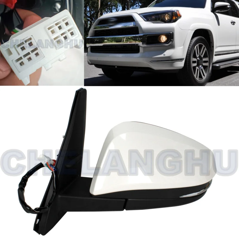 

Mirror Assembly For Toyota 4 Runner 2014 2015 2016 2017 2021 Left Side 9Pins Pearl White Heated Power Adjust Power Fold