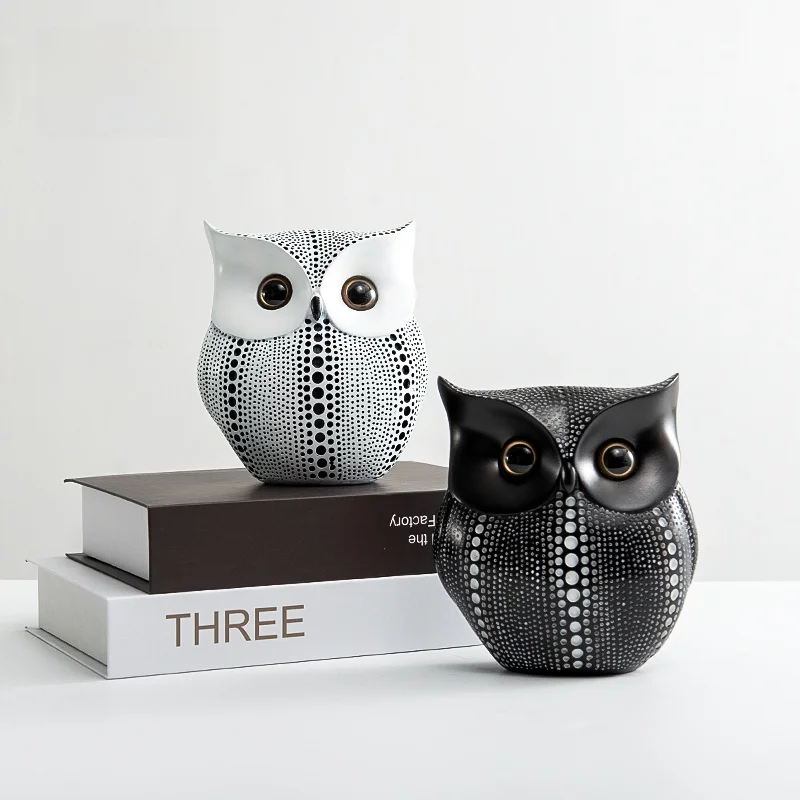 Modern Simple Owl Decorative Figurine Cute Creative Living Room Nordic Wine Cabinet Decorations Desktop Sample Room Displays