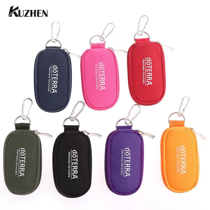 Round 1-2ML Essential Oil Storage Bag For Doterra Bottle Holder With Hanging Buckle Oil Travel Carrying Storage Case Organizer