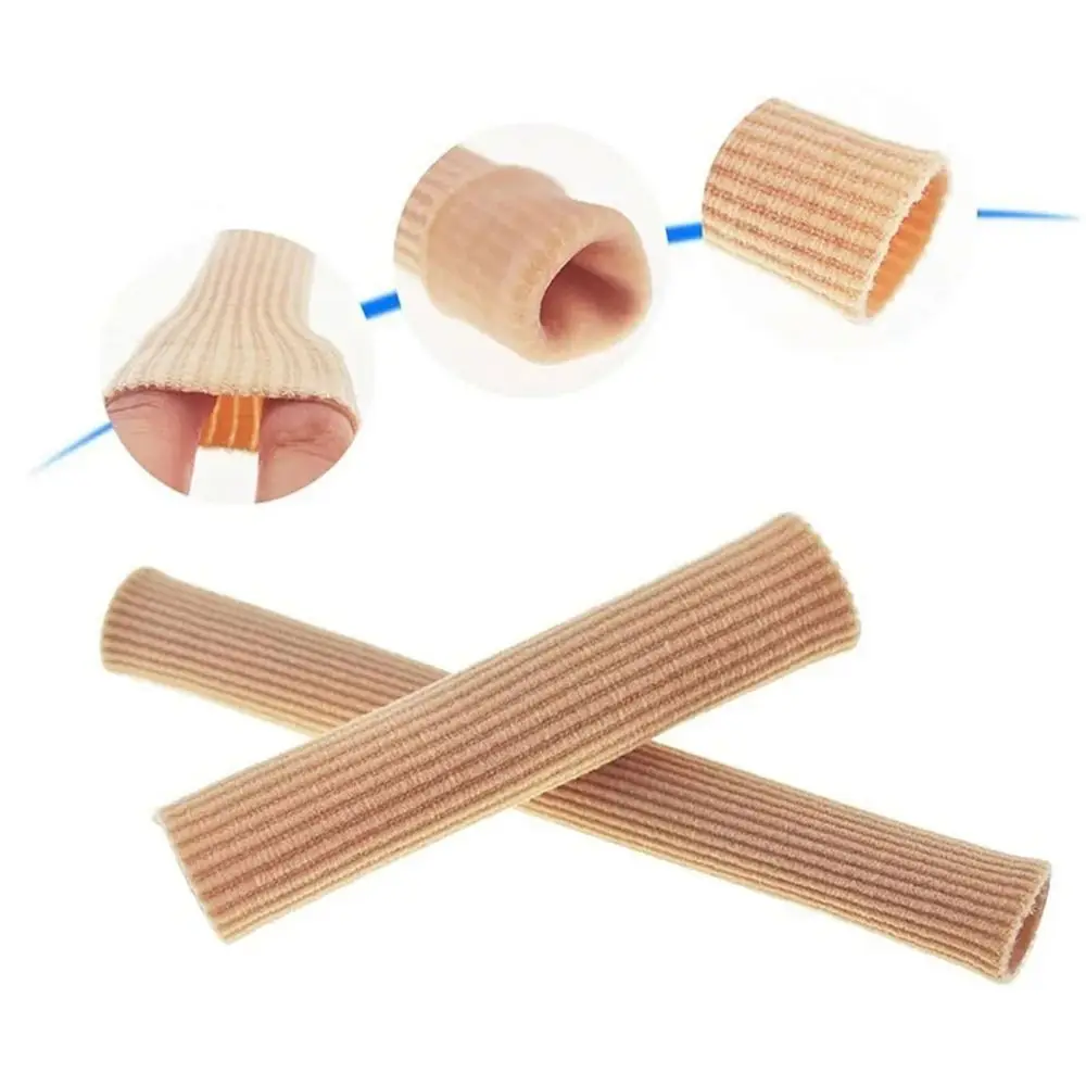 1Pcs New 15cm Toe Gel Tube Silicone Soft Finger Protector Cover Fabric Pads Insoles Tube Sleeve Foot Care Pedicure