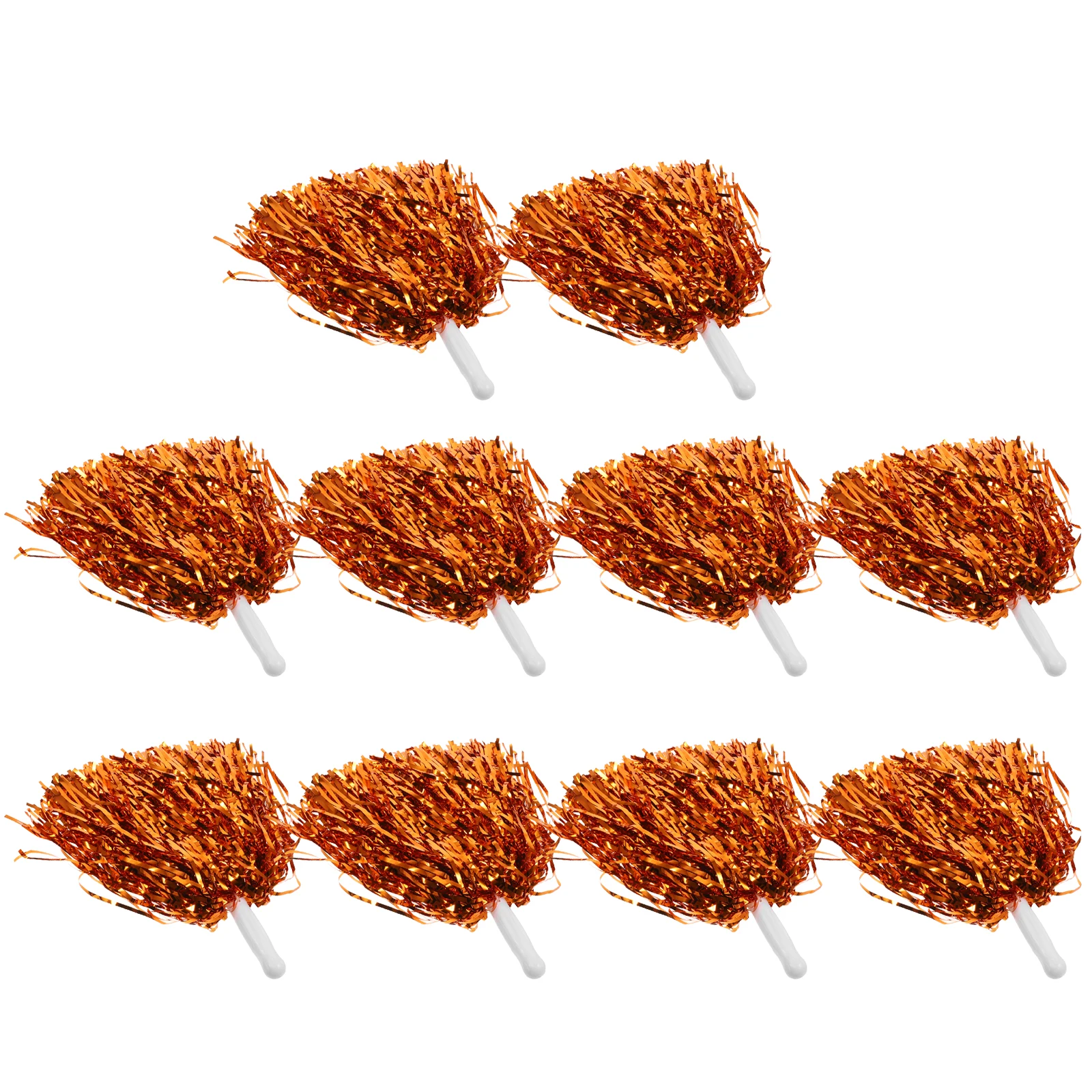 

10pcs Cheerleader Pom Poms Reusable Lightweight Durable Bright Handle For Sports Meeting Dance Holiday Celebration Portable