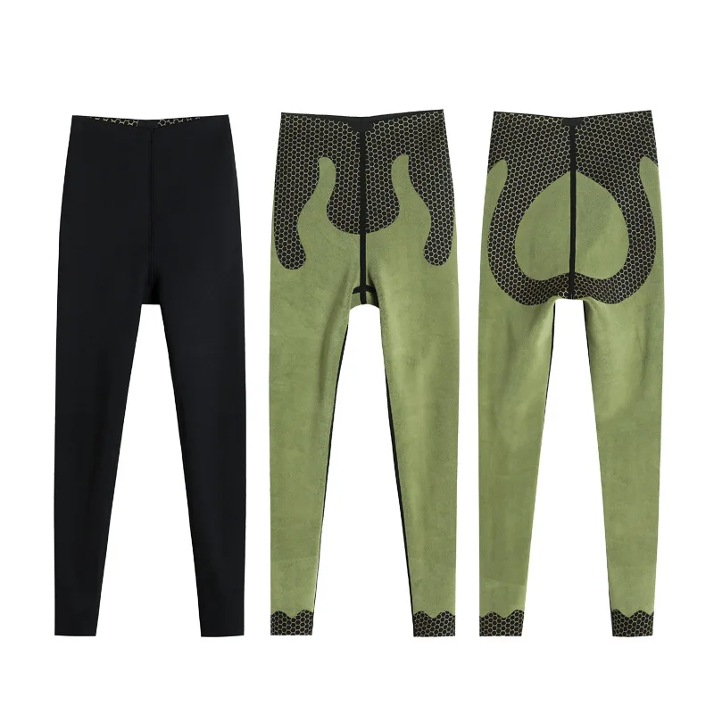 Thiened Warm Fce arkskin Pants Women's Autumn Winter Sle Fce Lined Tummy Control Butt Lifting Slimming Yoga Fitne...