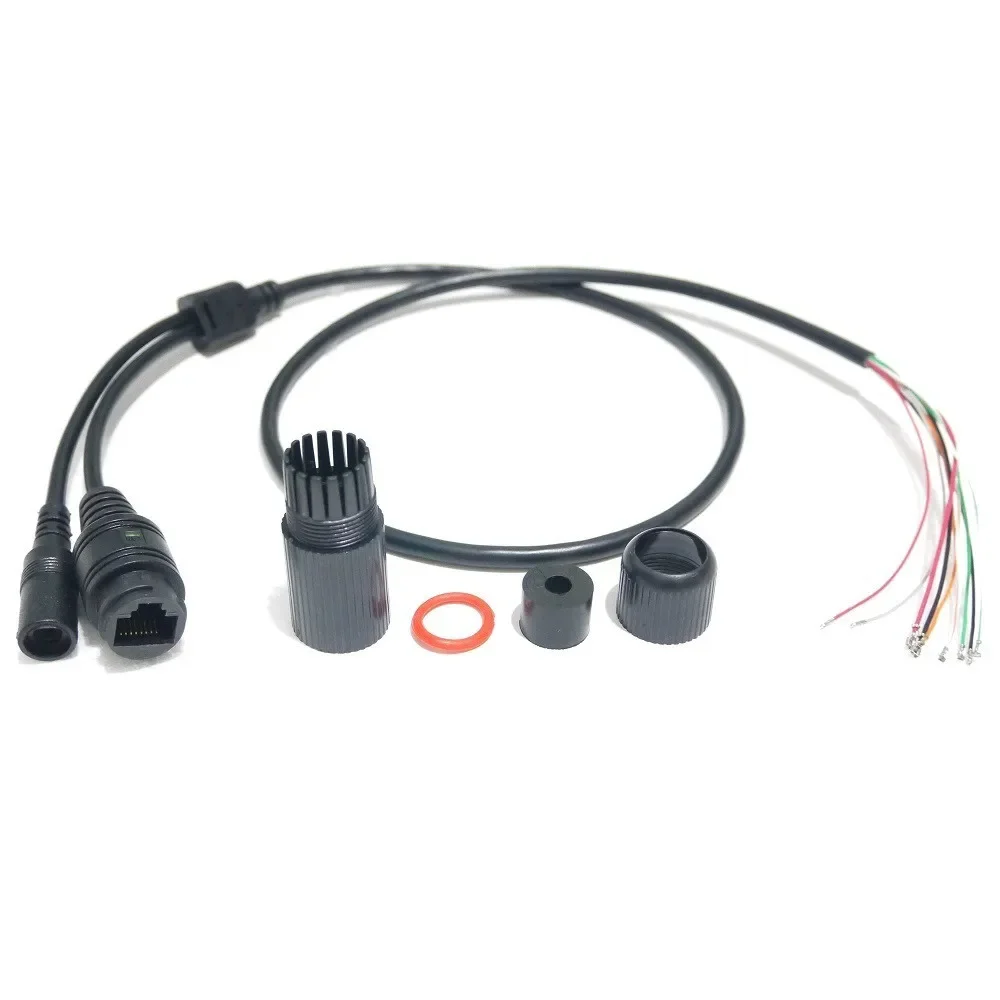 CCTV POE IP Network Camera modulo PCB cavo di alimentazione Video 65cm di lunghezza RJ45 connettori femmina con terminali cavo impermeabile