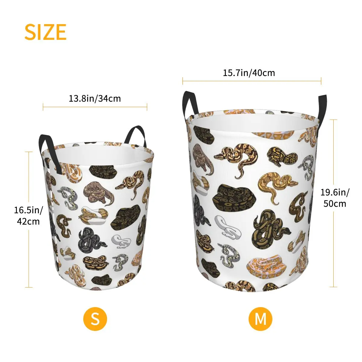 Ball Python Morph Snake Pattern Foldable Laundry Baskets Dirty Clothes Toys Sundries Storage Basket Large Box For Home Kids