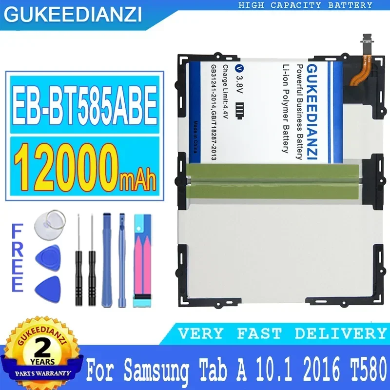 

12000mAh GUKEEDIANZI Battery EB-BT585ABE for Samsung Galaxy Tablet Tab A 10.1 2016 T580 SM-T585C T585 T580N Big Power Bateria