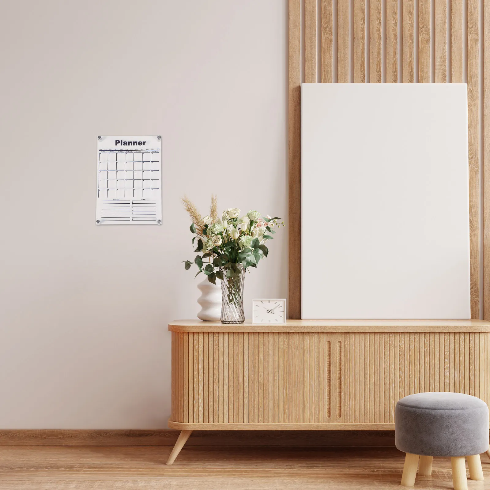 1Set Acrylic Message Board Clear Dry Erase Whiteboard Small Desktop Display Note Board Writing Surface for Office Home Fridge