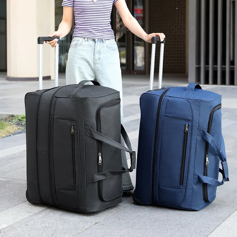 Oxford Cloth Travel Tie Rod Bag Foldable Tug Bag College Student Luggage Bag Expandable Storage Bag Luggage Maleta De Maquillaje
