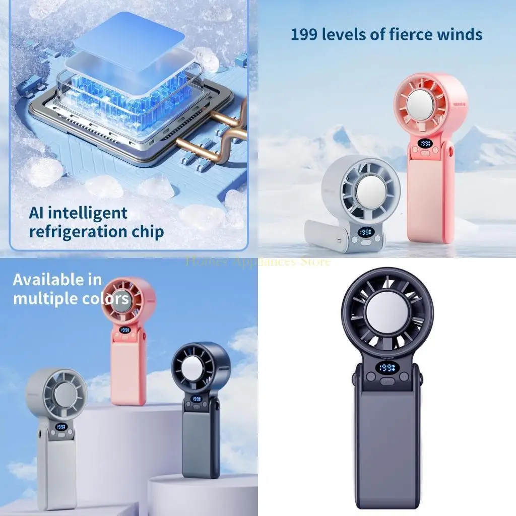 

D0AB Desk Fan Small Fan Outside Travel Fan Desktop Fan Bedroom Fan Office Fan Air Cooling Fan Foldable Fan for Bedroom