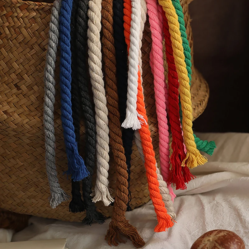 New100% Cotton 10Meters 3 Shares Twisted Cotton Cords 6/810/12mm DIY Craft Decoration Rope Cotton Cord for Bag Drawstring Belt