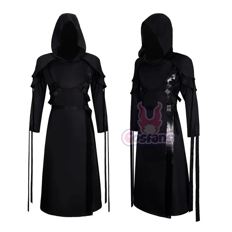 DY20The Ghost Face أزياء تنكرية للعبة ضوء النهار الميت لعب الأدوار زي الهالوين كرنفال حفلة الزي الرجال النساء زي القرون الوسطى