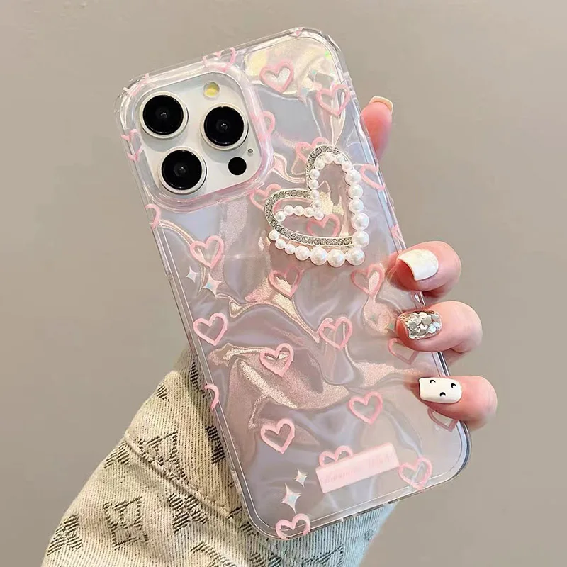 Pearl Heart Case For Honor X7C X9C X8B 200 90 Smart X8 X9B X6B X8A X7A X7B X5B X5 Plus X9A X6 X6A X7 70 Magic 7 6 5 4 Lite Cover