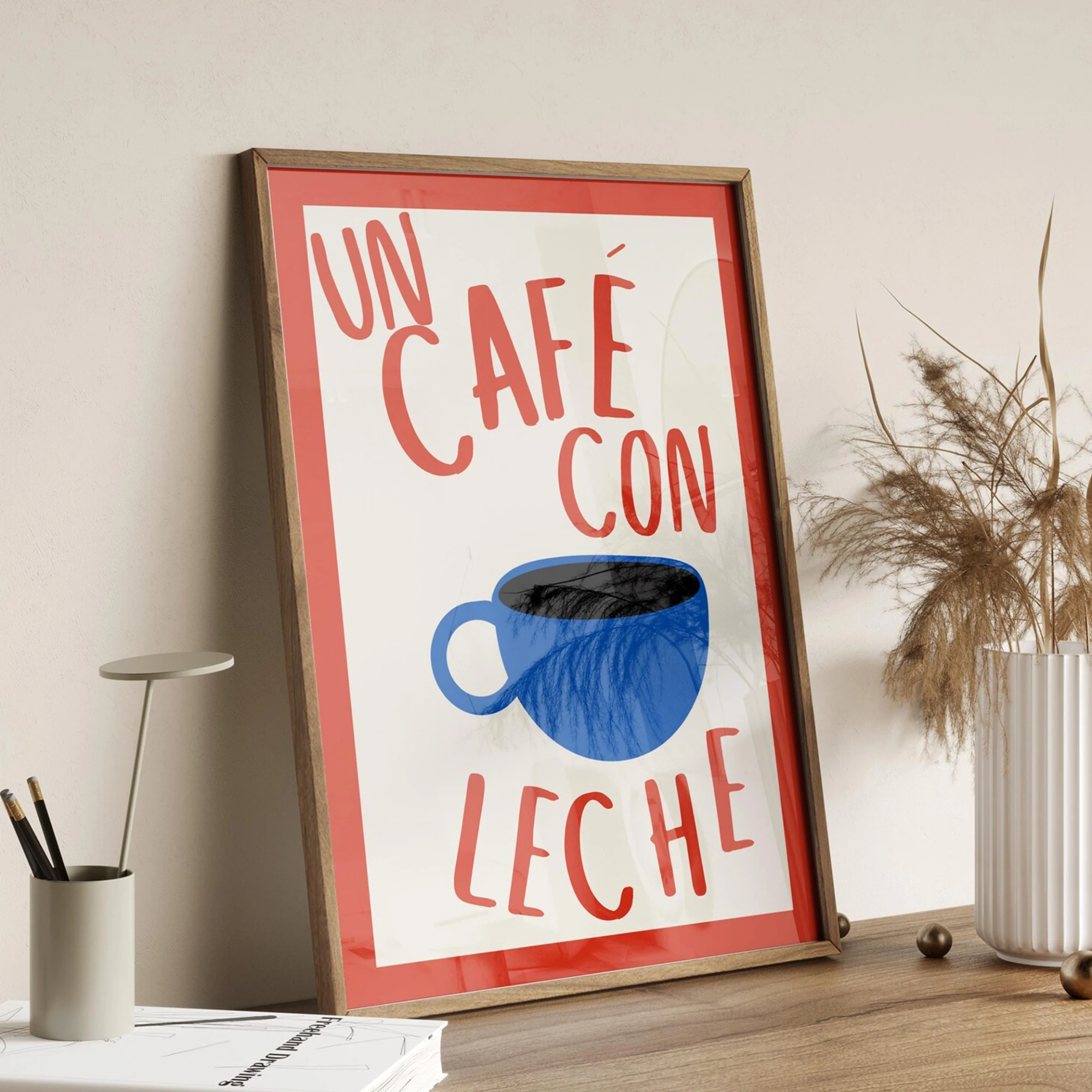 Cafe Con Leche Spanish Kitchen Coffee Lovers Wall Art Print Canvas Painting Poster Picture For Living Room,Bedroom Home Decor image 2