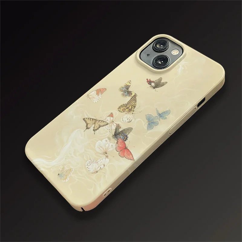 Art Advanced Butterfly Phone Case For Iphone 15 14 13 Pro Max Cartoon Fairy Phone Cover For Smoke Swirl Around Back Cases Fundas