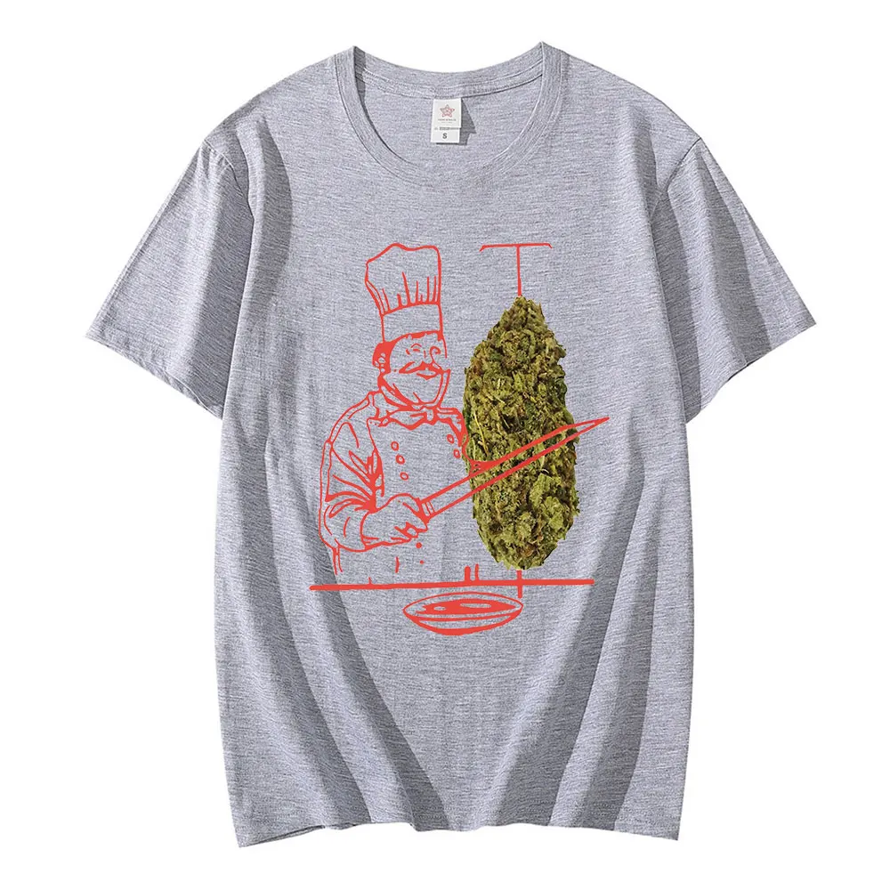 Funny Doner Kebab Weed Graphic Men T-Shirt Pure Cotton Short Sleeve T-shirts Summer Tee Shirt Oversize Harajuku Streetwear Tops