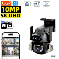 Tuya 5K 10MP WIFI cámara exterior PTZ lente Dual 8MP AI movimiento seguimiento automático CCTV seguridad inteligente IP67 monitoreo TUYA