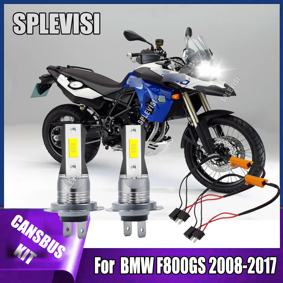 

H7 LED Headlight Bulbs for Motorcycles - 6000K Daylight White For BMW F800GS 2008 2009 2010 2011 2012 2013 2014 2015 2016 2017