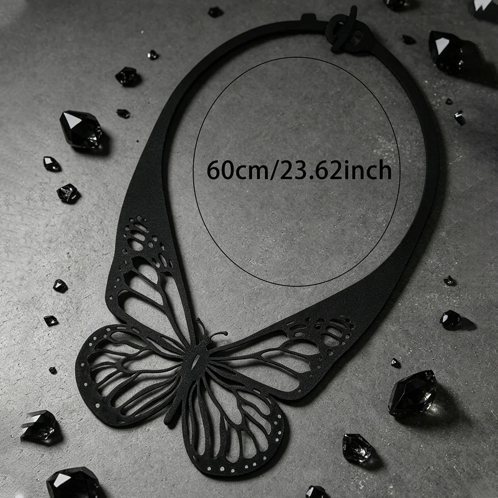1 pc Marliwoo PU Leather Butterfly Choker Necklace Hollow Cutout Halter Collar Statement Gothic Jewelry for Women