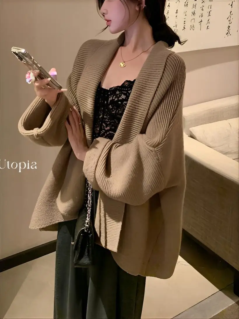 

Mid-Long Cardigans Shoujo Womens Winter Embroidery Furry Double-Breasted Hood Knitting Fur-Collar Woolen Double-Pocket Thickened