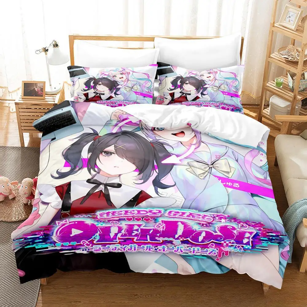 New 3D Print Anime Kawaii GirlsNEEDY GIRL OVERDOSE Bedding Set Cartoon Anime three-piece Set Adult Kid Bedroom Duvet Cover Sets