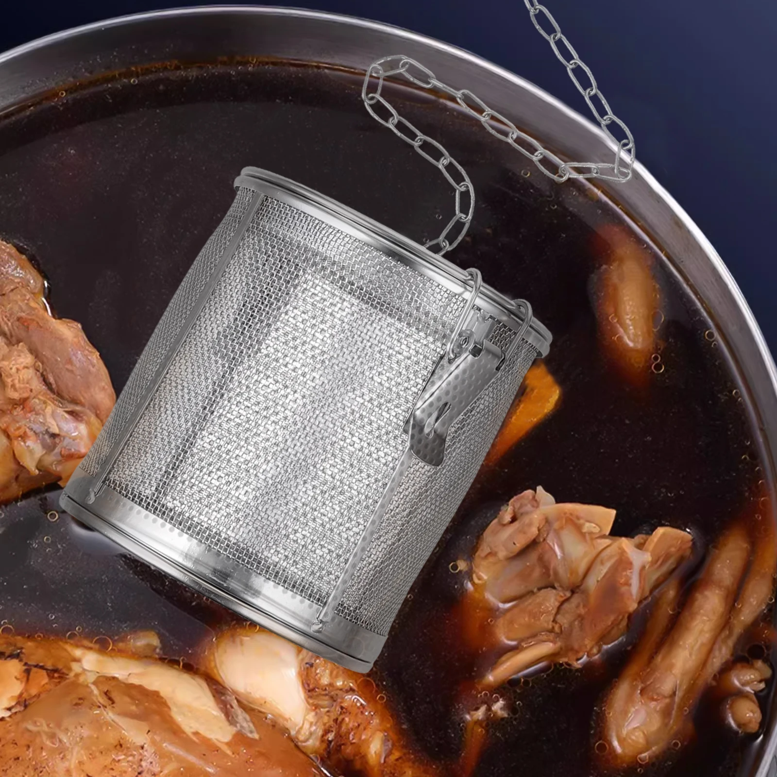 

Stainless Steel Brine Basket 12x12cm Fine Mesh Filter for Cooking Tea Infuser Strainer Reusable Seasoning Tool