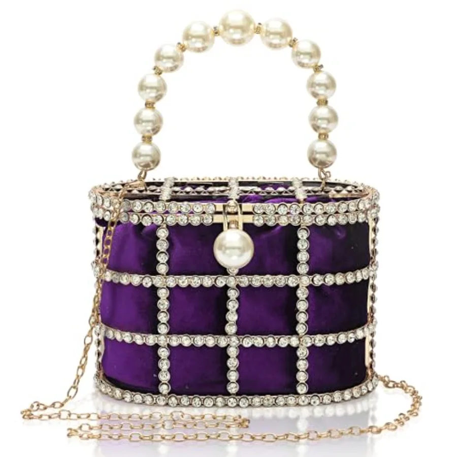 

Вечерняя сумочка CARIEDO для женщин, клатч с жемчугом и стразами для свадьбы, выпускного, дня рождения, ужина, аксессуары с жемчугом D