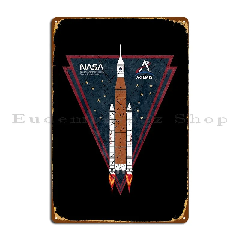 Artemis Program Vintage Emblem V03 Metal Sign Cave Personalized Wall Mural Wall Plaque Vintage Tin Sign Poster