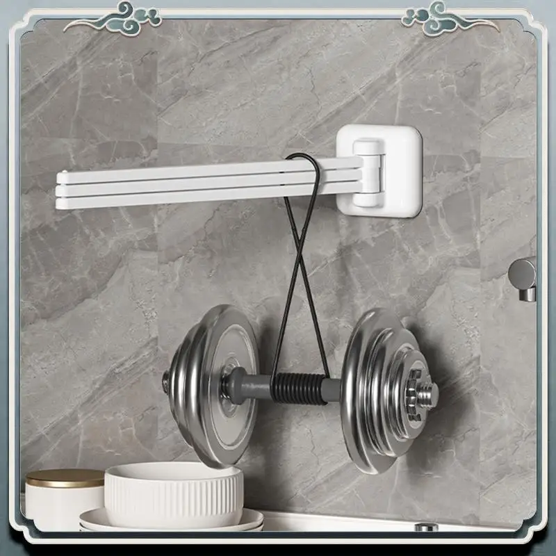 Durable Wall-Mounted Triple Swing-Out Towel Bar, Rotating 180° Towel Rack With 3 Arms For Bathroom And Kitchen Organization