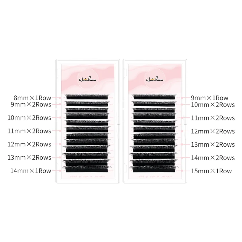 NATUHANA 3D W Shaped (2.0) Soft Lash Extension Supplies 0.07 Black Eyelashes Natural Makeup Easy Fan Y Clusters Private Label