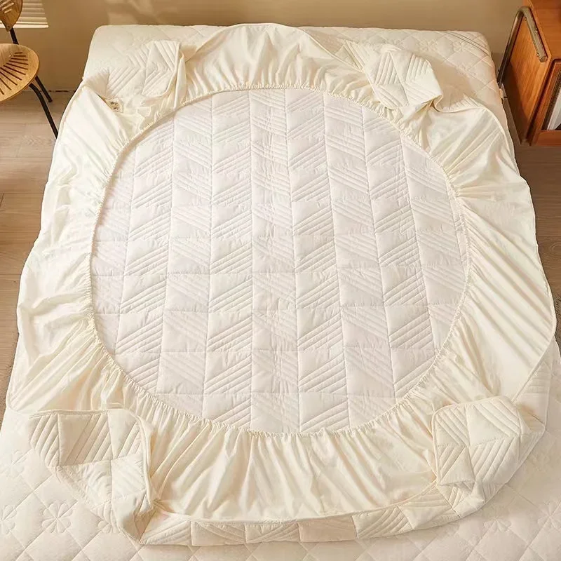 High Quality Soy Fibre Quilted Mattress Cover 100% Cotton Customized Quilting Bed Cover Not Including Pillowcase