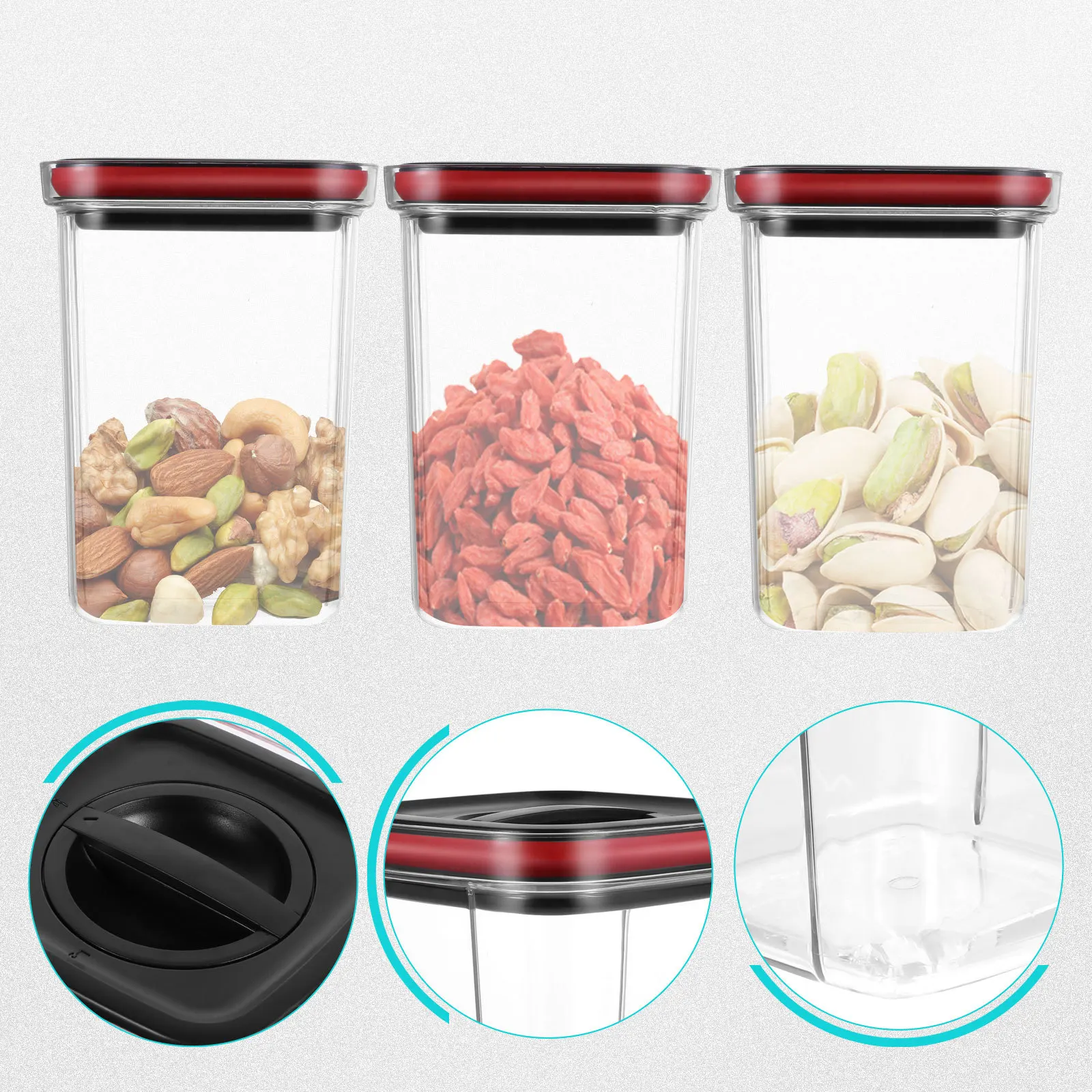

Plastic Sealed Jar Food Storage Container Thick Surface Honey Jam Organizer Dry Fruit Storage Canisters Plastic Sealed Jar