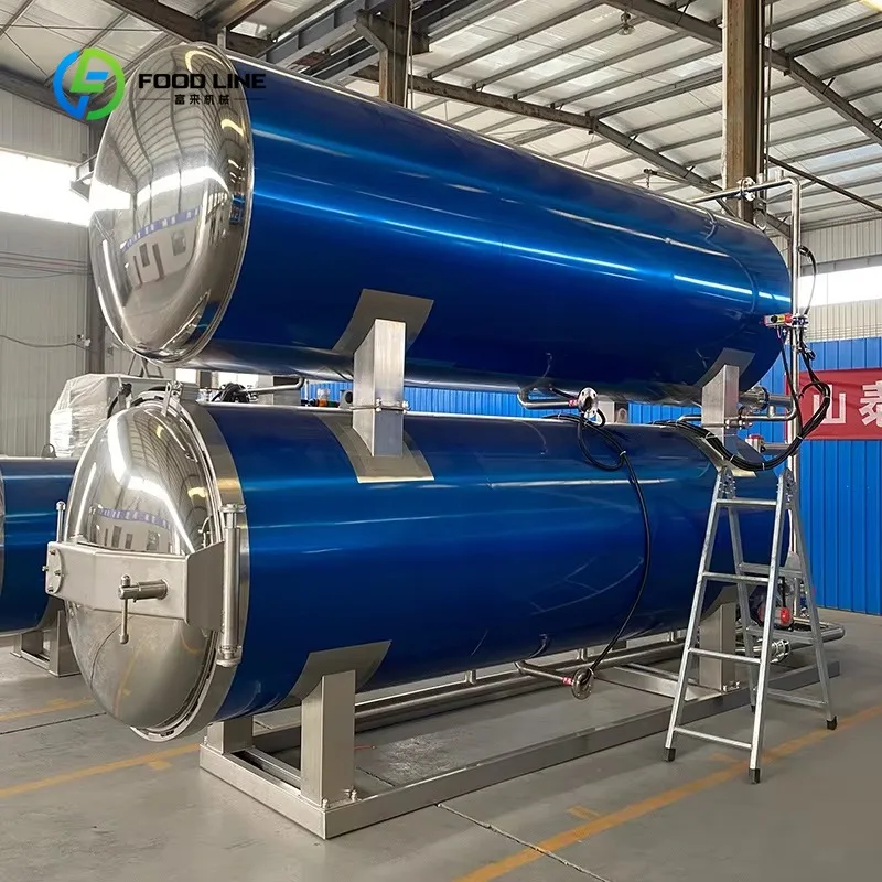 Customized Stainless Steel Food Grade Sterilization Pot - Fully Auto High Temp/Pressure Spray Type for Commercial Cooked Food