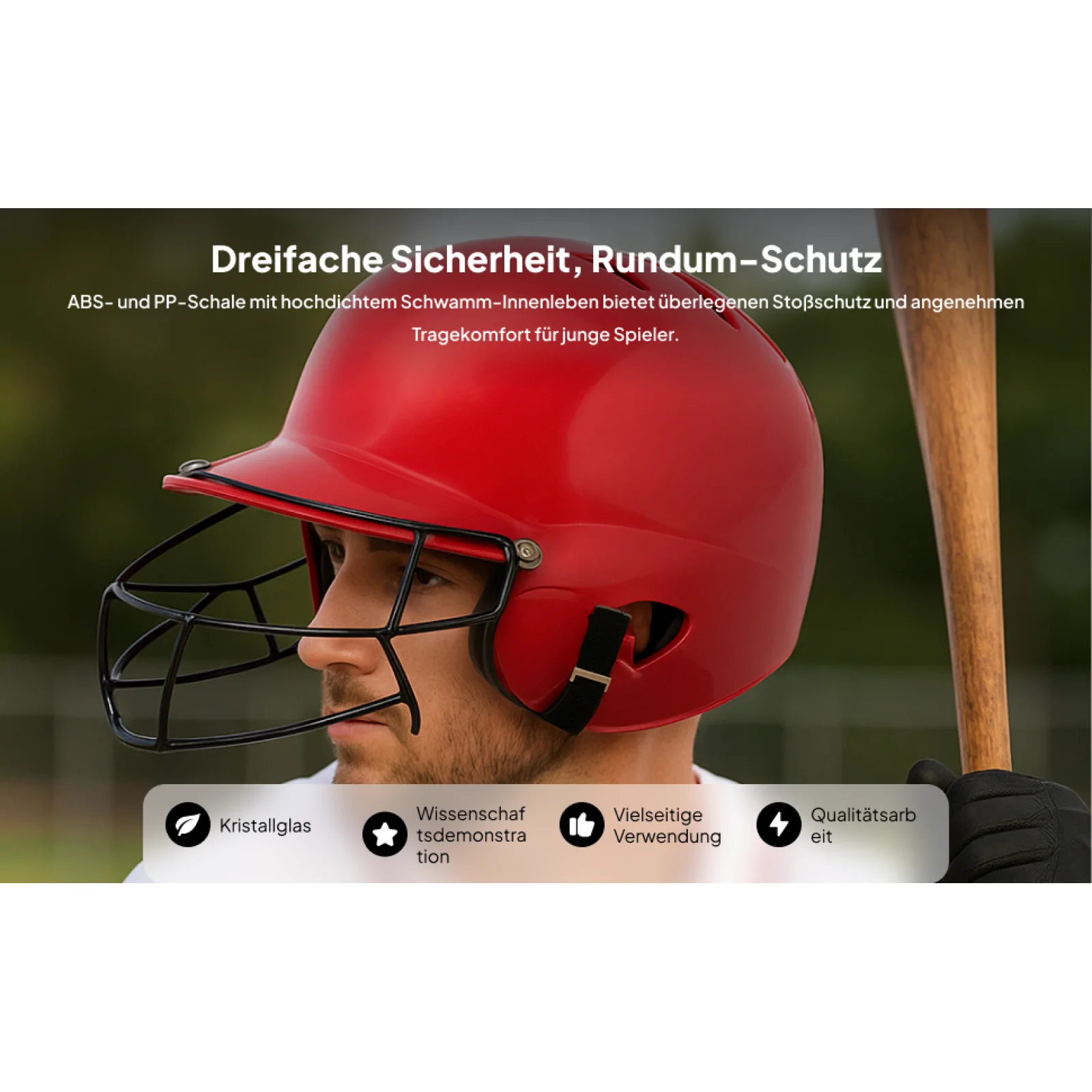 Baseball Batting Helmet with Ventilation Holes Comfortable Face Protector Sports Outdoors Safety Gear for Youth Practice