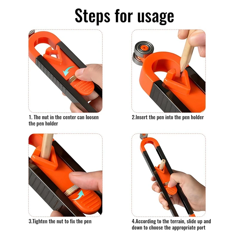 Gauge Shape Profiling Tool, Profilometer Profiling Tool With Lock, Measuring Tool Shape Replicator For Woodworking Easy To Use