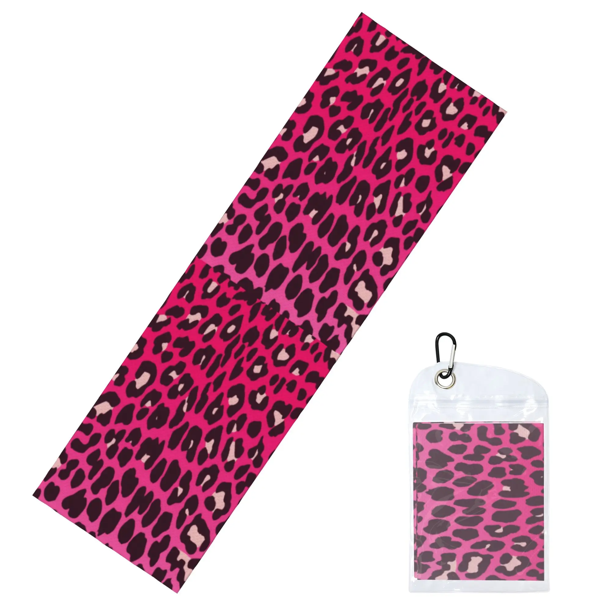 Pink Leopard Print Cold Exercise Towel Face Towel Quick Drying  Pool Breathable Cold Towel