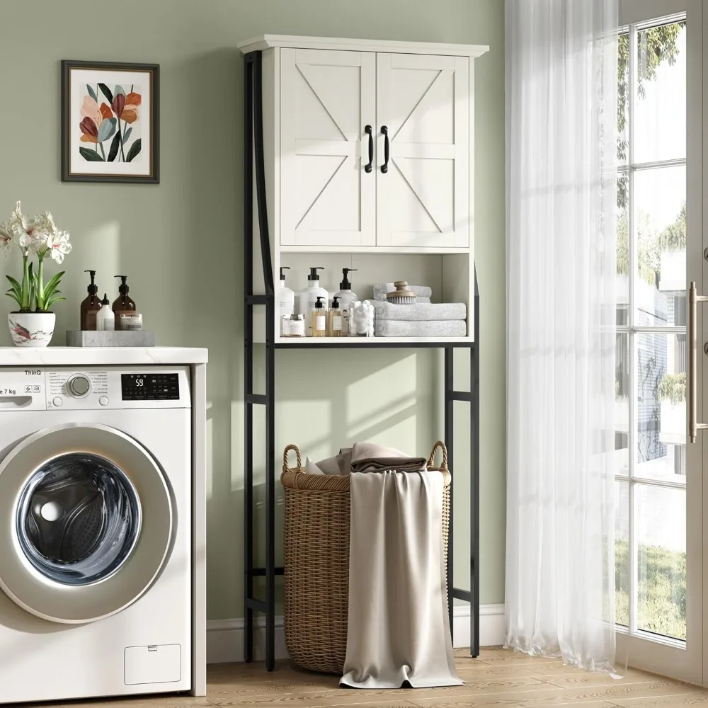 

Bathroom Cabinet, Over The Toilet Storage Cabinet, bathroom cabinet w/double doors and storage space, save space