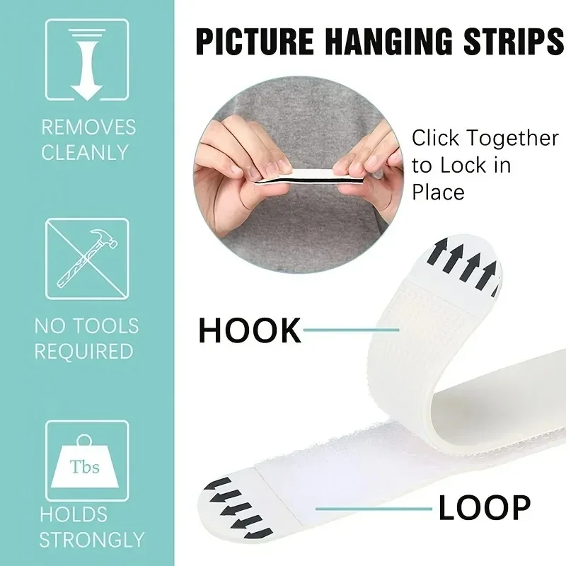 2026-48Pcs Photo Frame Fixing Pads Removable Adhesive Strips No Damage To Wall For Picture Hanging Festival Decoration Tape