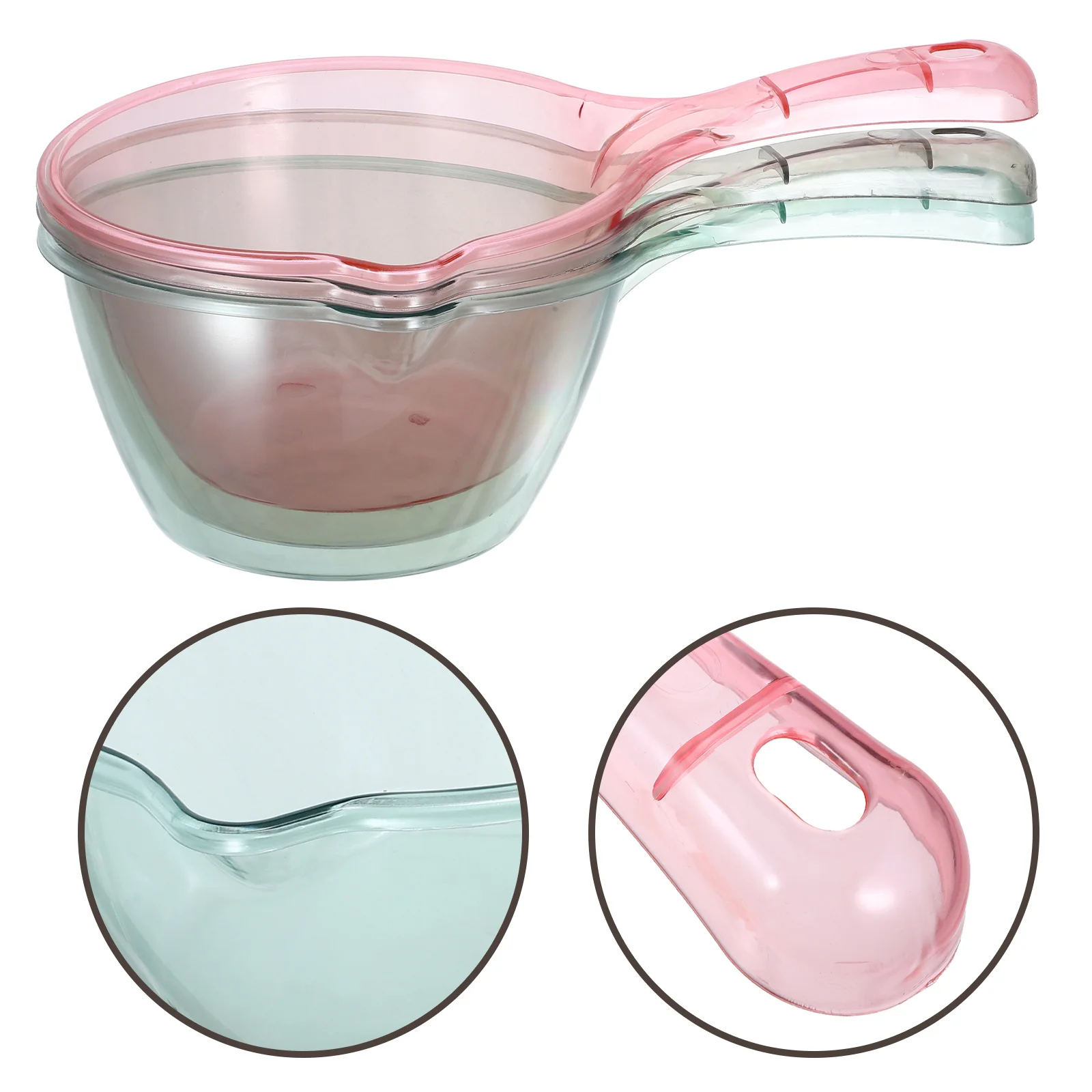 

3pcs Kitchen Water Ladle Long Handle Plastic Dipper Multipurpose Bathing Scoop For Household Garden Restaurant Use