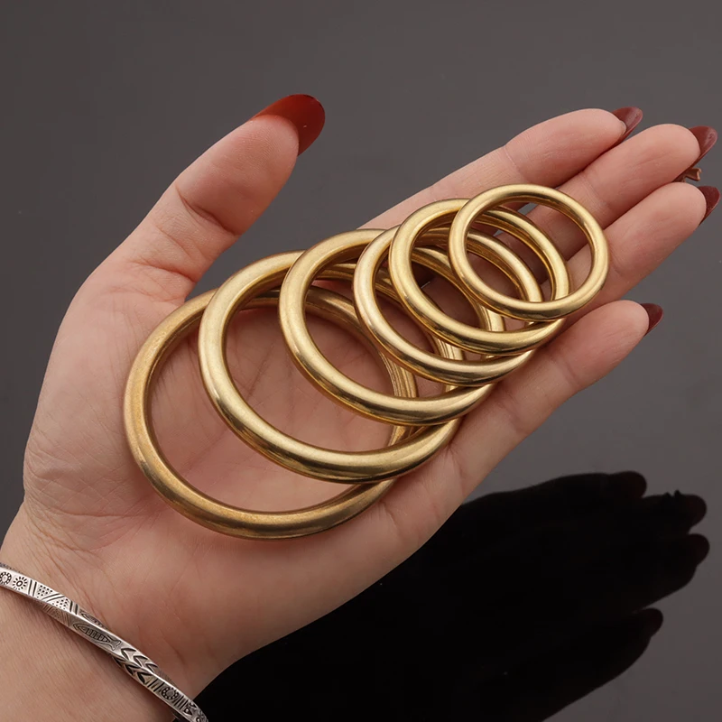 Golden Color Brass Cock Rings Penis Glans Rings Delayed Ejaculation Penis Bondage Lasting Erection Smooth Metal Sex Toys for Men